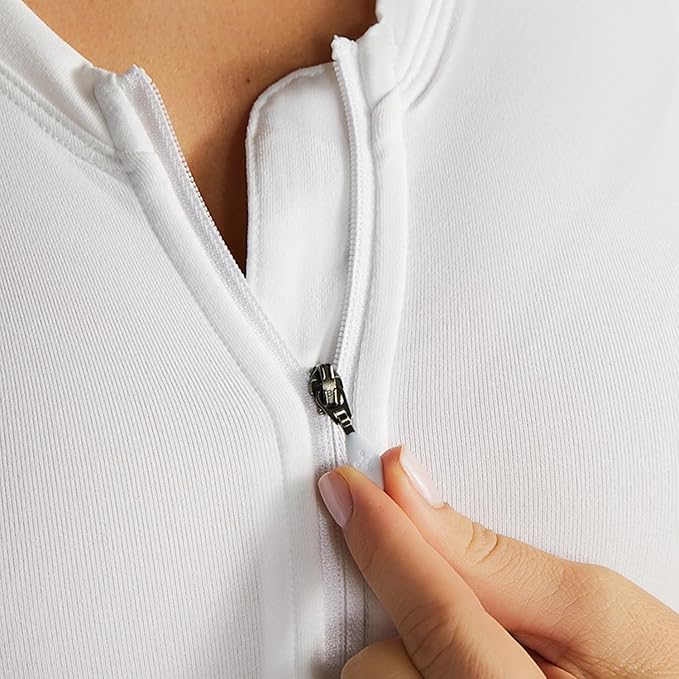 Tommie Copper Womens Short Sleeve V Neck Compression Shirt with Front Zipper – Posture Corrector Back & Shoulder Support