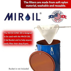MirOil Filter Pot Combo, Oil Pot & Oil Filter Bag, 6 Gallon Deep Fryer Grease Disposal Caddy w/Reusable EZ Flow Strainer Bag and Frame for Filtering & Safe Storage, Extends Life & Polish Fryer Grease