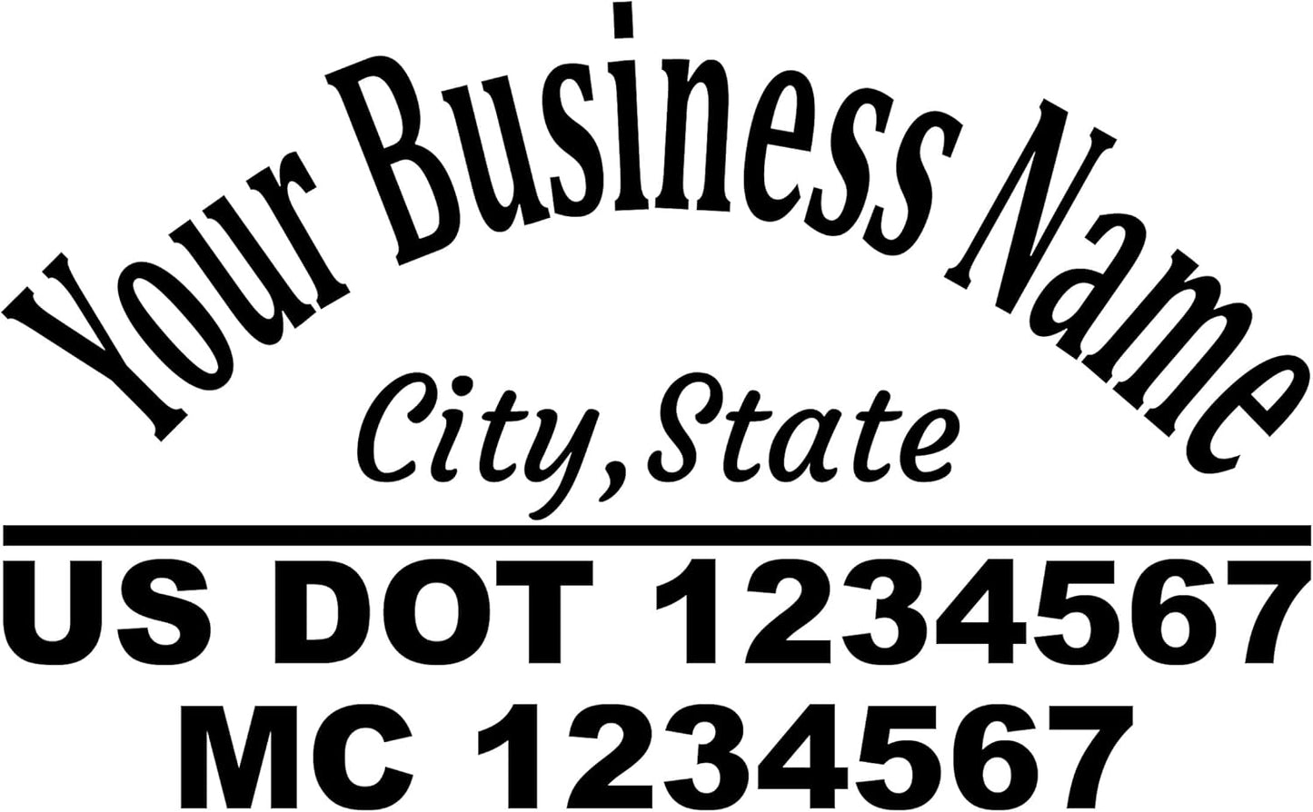 Custom US DOT Trucking Decal Stickers Tow Truck, Trucking, 18 Wheeler, Van MC Number Company Logos MC Numbers Weather Proof and Permanent Truck Signs