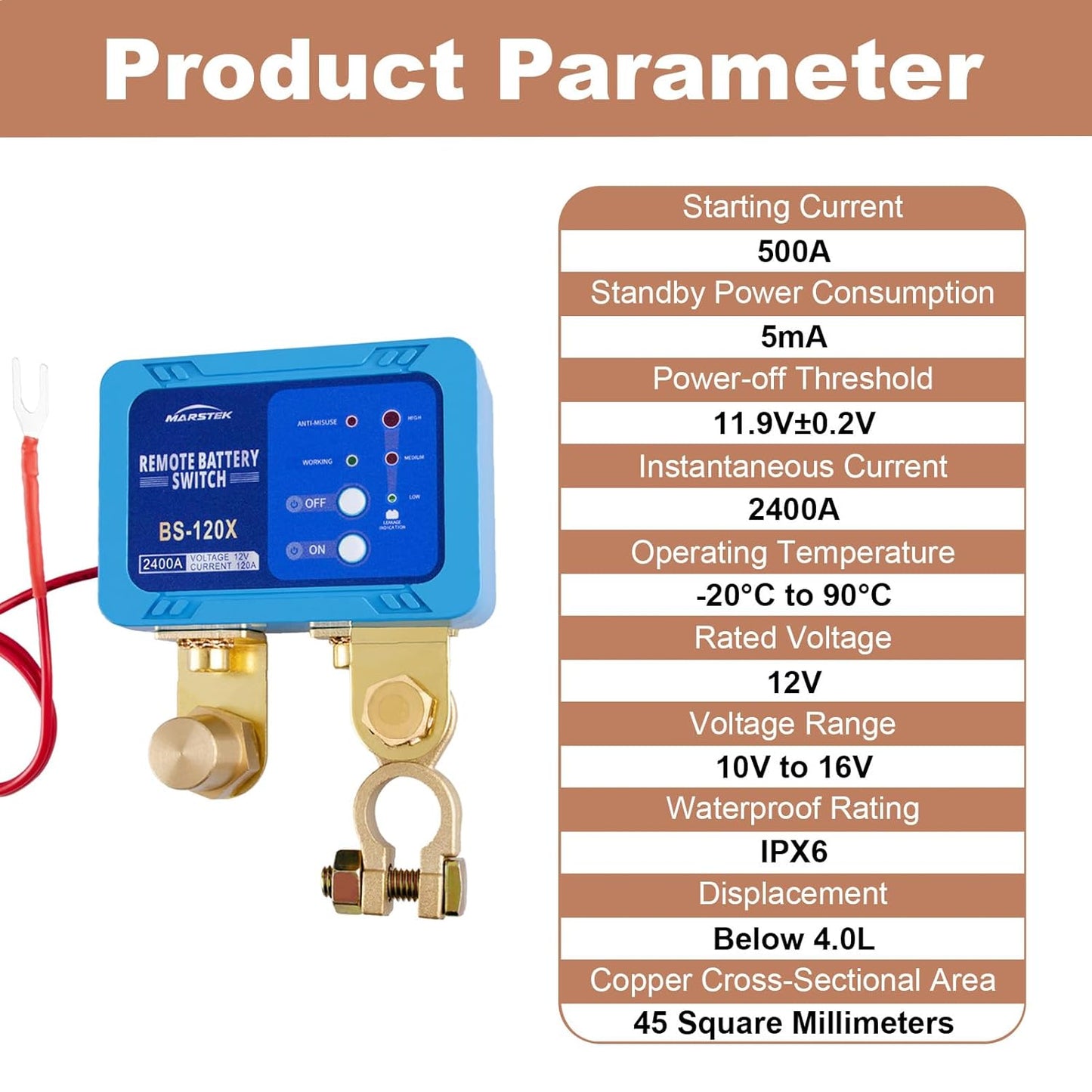 Kill Switch for Car, Battery Cut Off Switch 12V 120A, Smart Automatic Remote Battery Disconnect Switch with Sound, Auto Anti Theft Kill Switch, Universal Battery Kill Switch for Car Truck RV