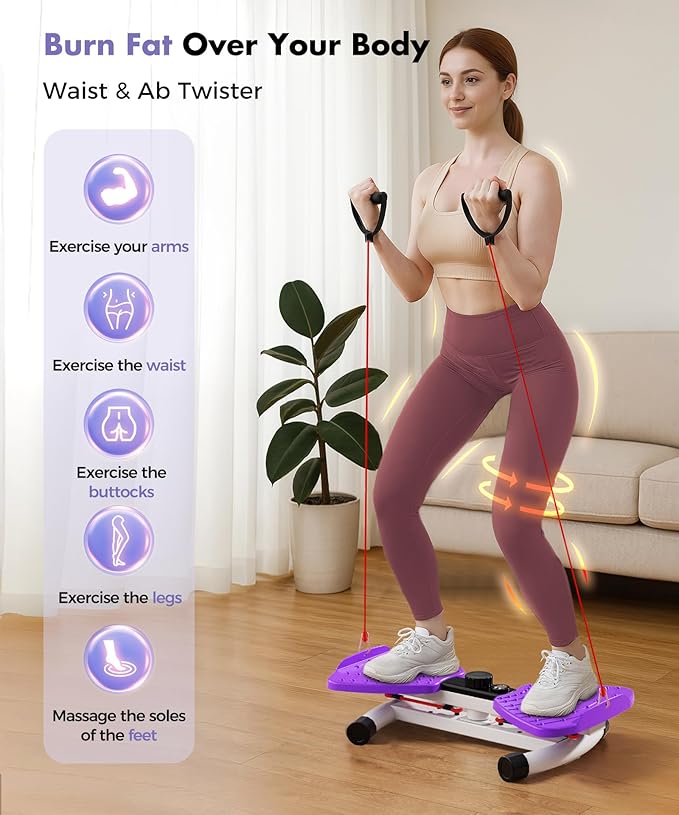 Waist Twisting Machine Fitness Tool, Ab Twister Board with the Smart LED Digital Monitor, 330LBS Capacity & 20dB Ultra-Quiet, Anti-Slip Home Gym Workout Equipment for Women Belly Fat
