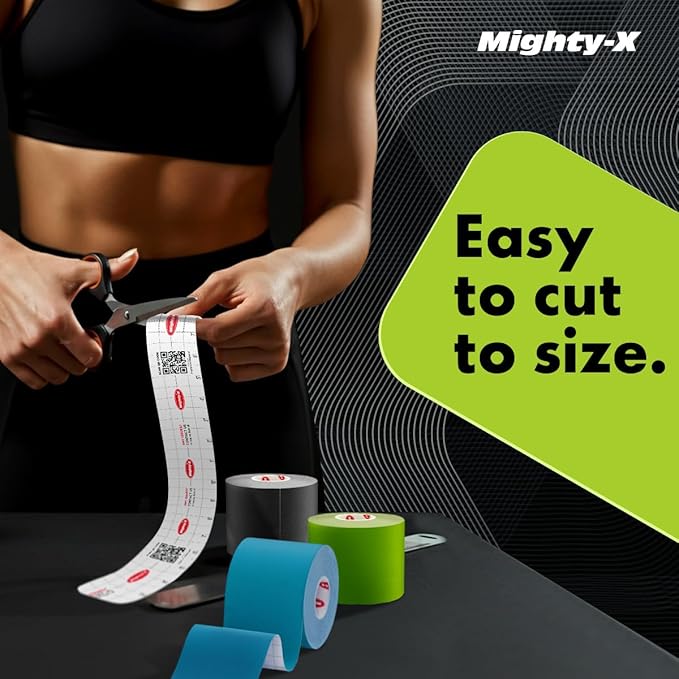 Waterproof Kinesiology Tape - 3 Rolls - Knee Support & Muscle Pain Relief - 16.4 ft Uncut Sports Kinetic Tape for Joint Stability - 50 Instructional Videos