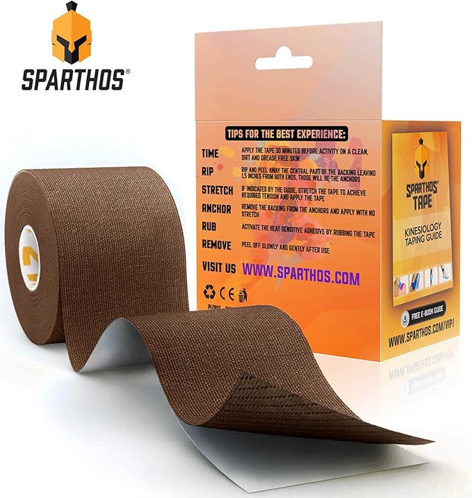 Sparthos Kinesiology Tape - Incredible Support for Athletic Sports and Recovery - Free Kinesiology Taping Guide! - Uncut 2 inch x 16.4 feet Roll