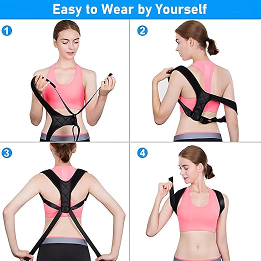Posture Corrector for Women and Men, Back Straightener Posture Brace Corrector, Upper Back Brace Adjustable Posture Corrector, Corrector de Postura para Hombre Mujer