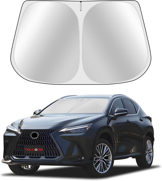 Custom Fit Windshield Sun Shade for Le-xus NX NX300H NX300 NX200T 2022-2025 - Full Coverage, 210T Reflective Fabric, Blocks 99% UV Rays, Easy to Install and Store