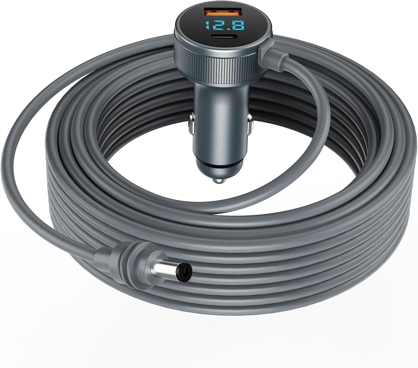 Starlink Mini Cable 12V-48V,Starlink Mini Car Adapter with Digital Display,Cigarette Lighter Adapter with USB C PD 40W& USB A 35W Ports for Trucks and Cars(16.4FT)