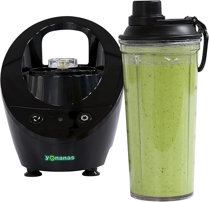 Yonanas Personal Blender with 13.5-Ounce Portable Cup and Drinking Lid for Shakes and Smoothies, BPA Free, 300-Watts, Black