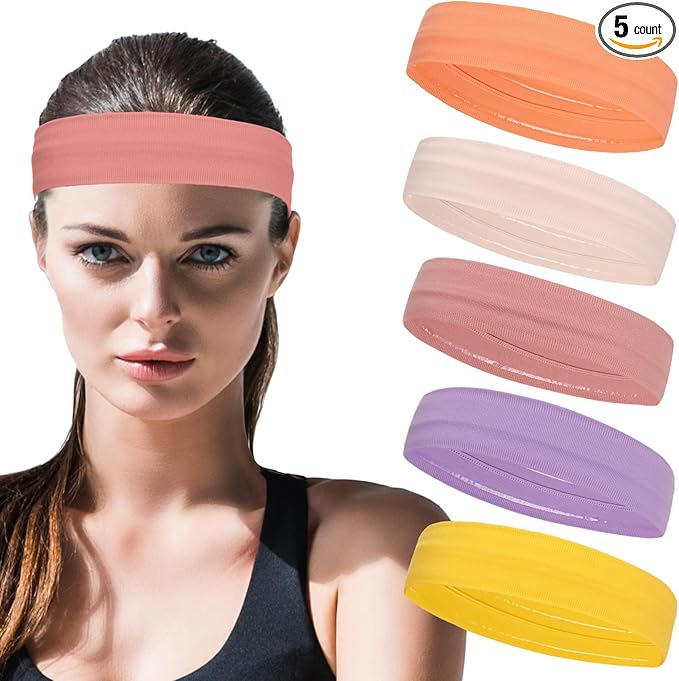 Workout Headbands Non Slip Headband Sport Headbands Sweatbands Elastic Sport Hair Bands for Sports Travel Indoor Fitness Gym