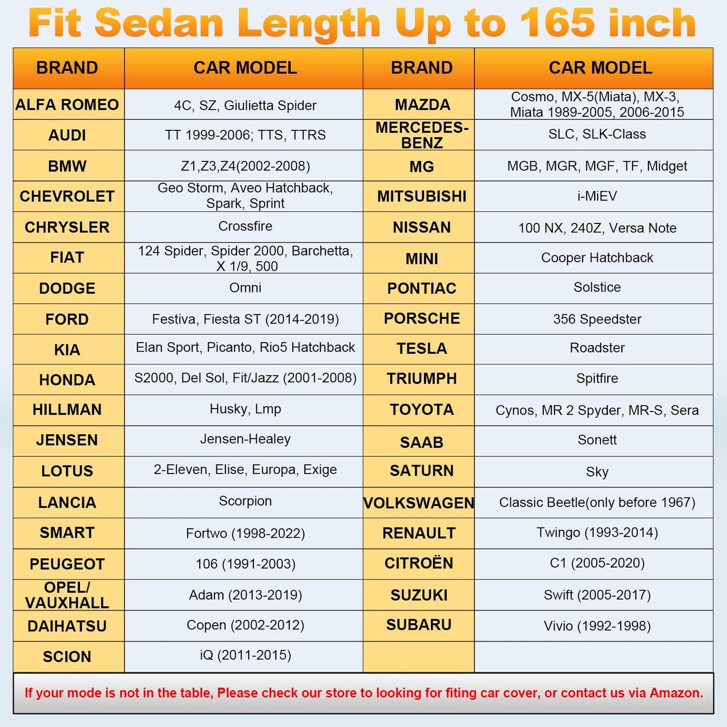 All-Weather Waterproof Car Cover – Universal Fit for Sedans (Up to 165")