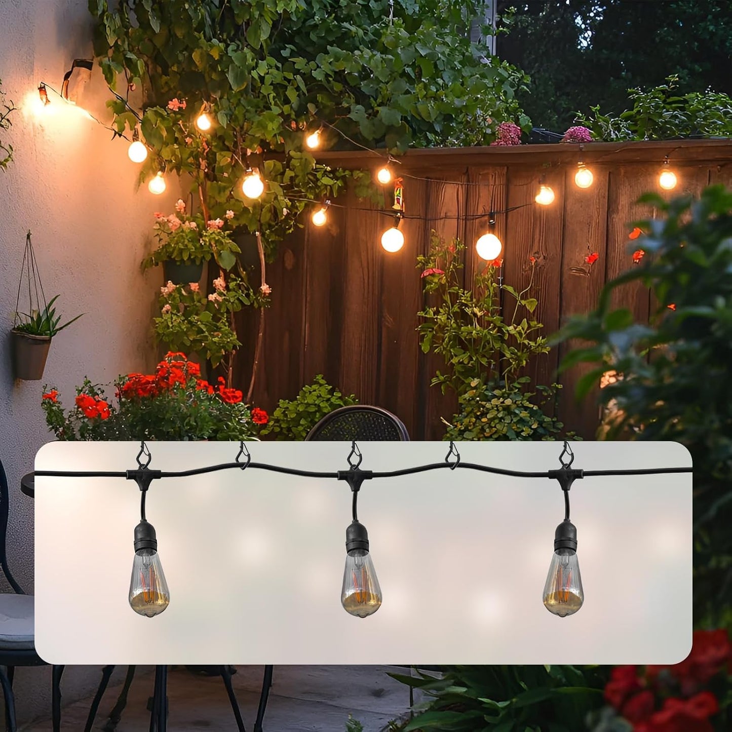 Square Ceiling Hooks with Safety Buckle for String Lights, Plants, Wind Chimes, 40-Pack, 2.36 inch, Black