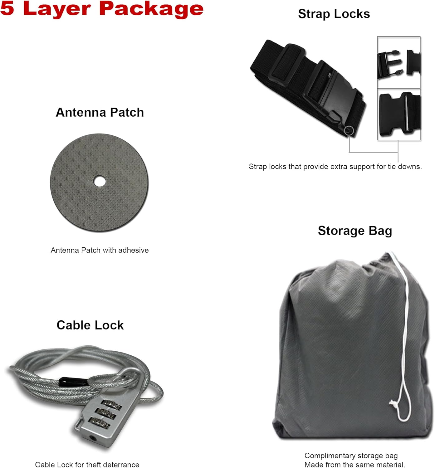 5 Layer Full Car Cover - Semi Custom Fit for 1963-1967 Chevrolet Corvette C2 | All-Weather Protection: Waterproof, Dustproof, Windproof, UV-Resistant | Includes Accessories