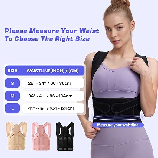 Back Brace Posture Corrector for Women and Men, Full Back Support Straps Straightener, Hunchback Improve Posture-Shoulder, Lumbar and Upper Lower Back Pain Relief (Black, M)