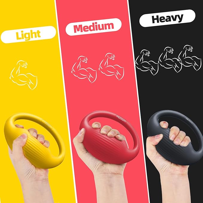 FitBeast Hand Exercise Balls - 3 Resistance Levels Stress Balls for Adults, Squeeze Balls for Hand Therapy, Rehabilitation, Arthritis, Muscle Building