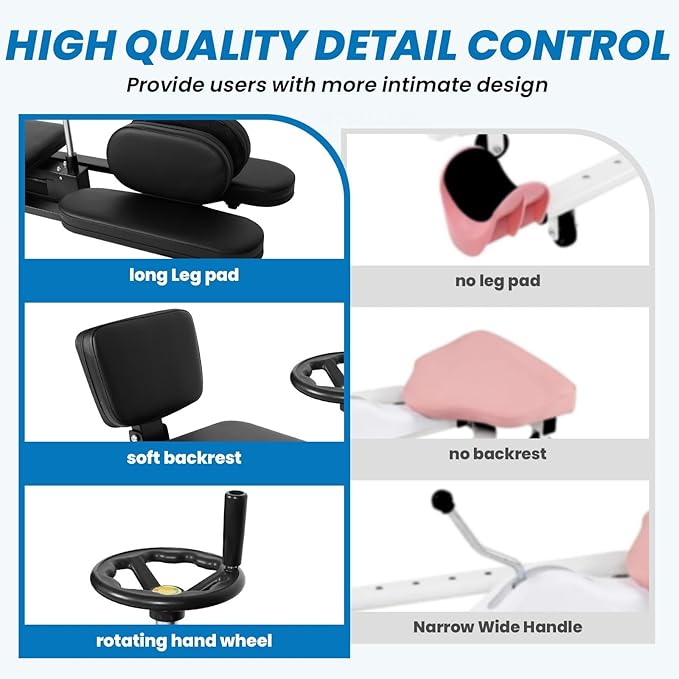 Leg Stretcher, Split Machine for Flexibility Training 240 Degree Adjustable, Steel Frame Hamstring Stretcher with Adjustable Seat Backrest, Home Gym Equipment for Adults Kids