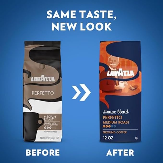 Lavazza House Blend Perfetto Ground Coffee 12oz Bag, Medium Roast, Full-bodied, Intensity 3/5, 100% Arabica, Ideal for Drip Brewers, (Pack of 1) - Package May Vary