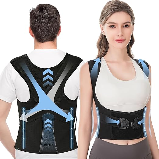 Posture Corrector for Women and Men, Adjustable Full Back Straightener, Back Brace for Upper and Lower Back Pain Relief, Scoliosis, Dowagers Hump, Hunchback, Thoracic, Spine Corrector (Small)