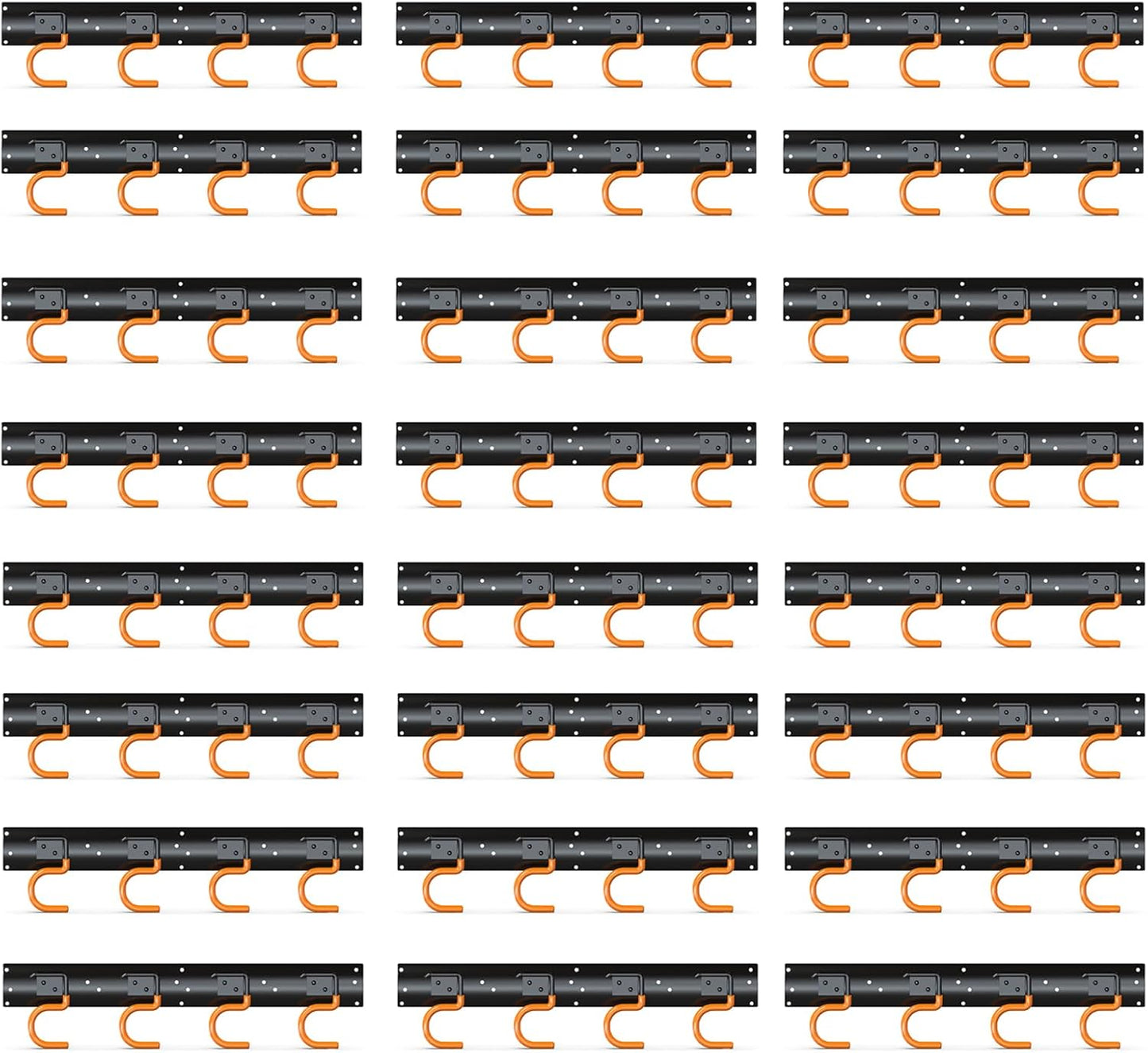 3-H 24×16" All Metal Garden Tool Organizer Wall Mount, Broom Holder Wall Mount for Garage, Shed, Garden, Basement Hanging and Organizing Rake, Mop, Shovel, Hose (24Pack)