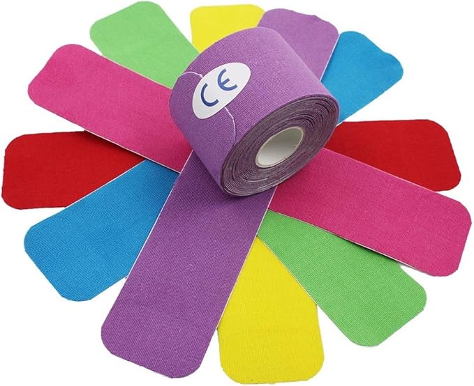 PreCut Kinesiology Tape Sport Pro (20 Pre Cut 10 Inch Strips per Roll) Athletic Recovery Muscle Support Physio TheWrapeutic Aid (Pink) (Single Roll)