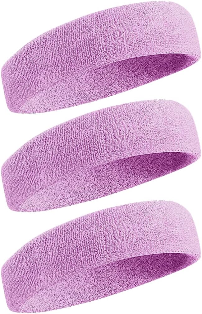 BEACE Sweatbands Sports Headband for Men & Women - Moisture Wicking Athletic Cotton Terry Cloth Sweatband for Tennis, Basketball, Running, Gym, Working Out