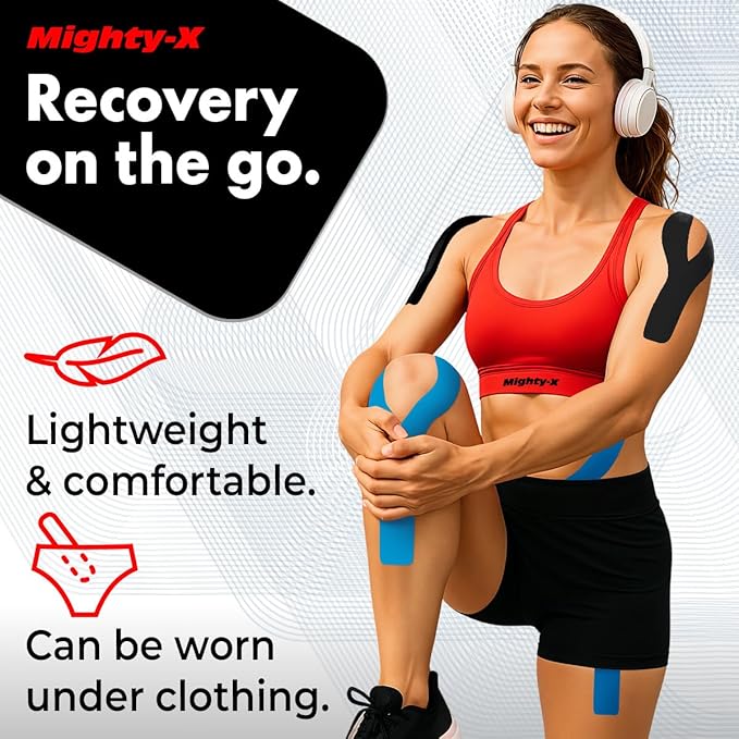 Waterproof Kinesiology Tape - [3 Rolls] - Kinetic Tape - Joints Support & Muscle Pain Relief - 16.4 ft Uncut Knee Tape + 50 Videos - Muscle Tape - Easy to Apply Shoulder Tape