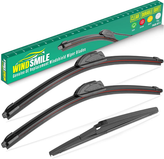 24" 20" 11" Windshield Wiper Blades Replacement for Kia Soul 2010-2019 / Kia Sorento 2011-2015 Premium All Weather Front Rear Wipers Set - OEM Quality (Pack of 3)