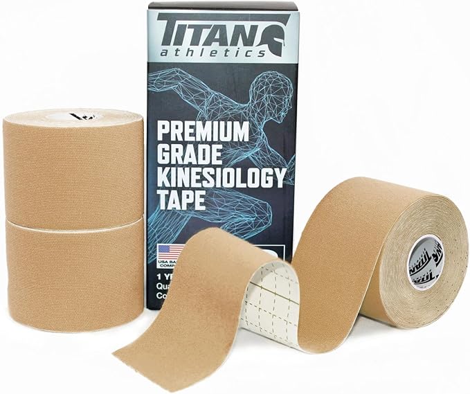3 Rolls I Uncut I Kinesiology Tape (2 in x 16.4 ft per roll) I Premium Quality I Ideal Support for Joints and Muscles (Stretchable, Breathable & Hypoallergenic) (Beige/Tan/Skin)
