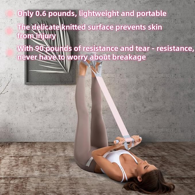 Multifunctional Tension Rope Set – Sit-Up Assistance, Knitted Fitness Equipment for Abdominal/Waist/Arm/Leg Stretching & Weight Loss Training，Gift a 90 Pound Knitted Resistance Strap