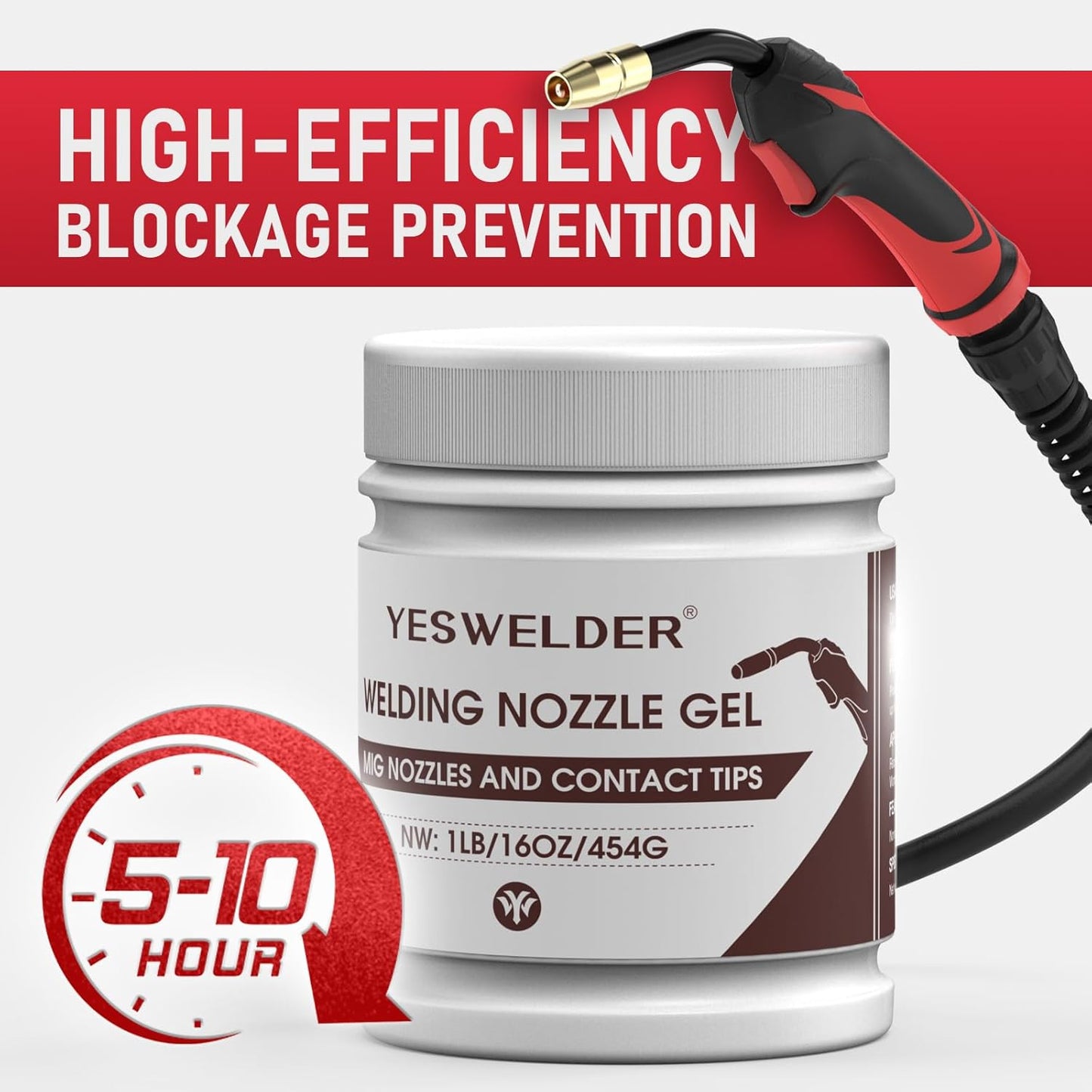 YESWELDER Welding Nozzle Gel for MIG Welding, Anti-Spatter Dip Gel for MIG Torch And Contact Tips 16 Ounces