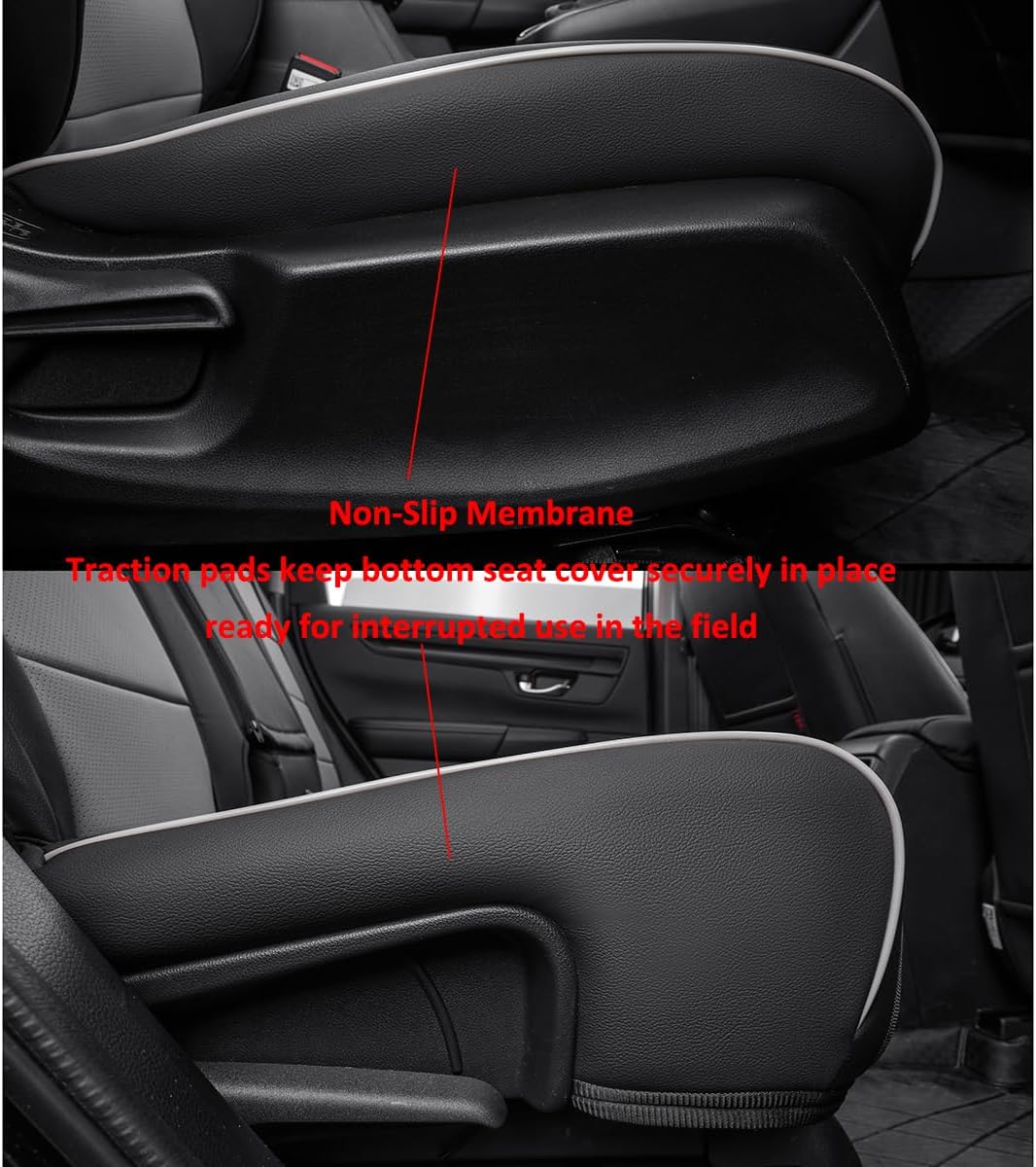 EKR Sportage Seat Covers Custom Fit for KIA Sportage Hybrid EX/SX Prestige & Plug-in Hybrid X-Line/X-Line Prestige 2023-2026 Leather Car Seat Cover Full Set-Faux Leather (Black/Gray)