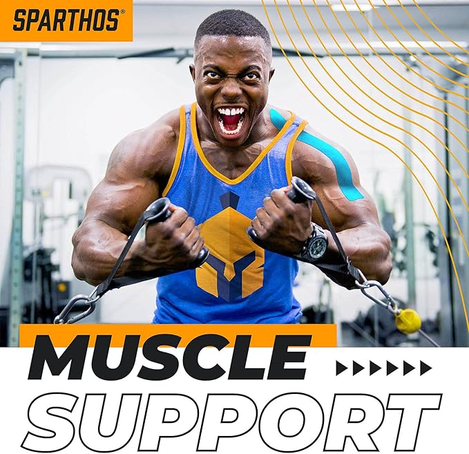 Sparthos Kinesiology Tape - Incredible Support for Athletic Sports and Recovery - Free Kinesiology Taping Guide! - Uncut 2 inch x 16.4 feet Roll