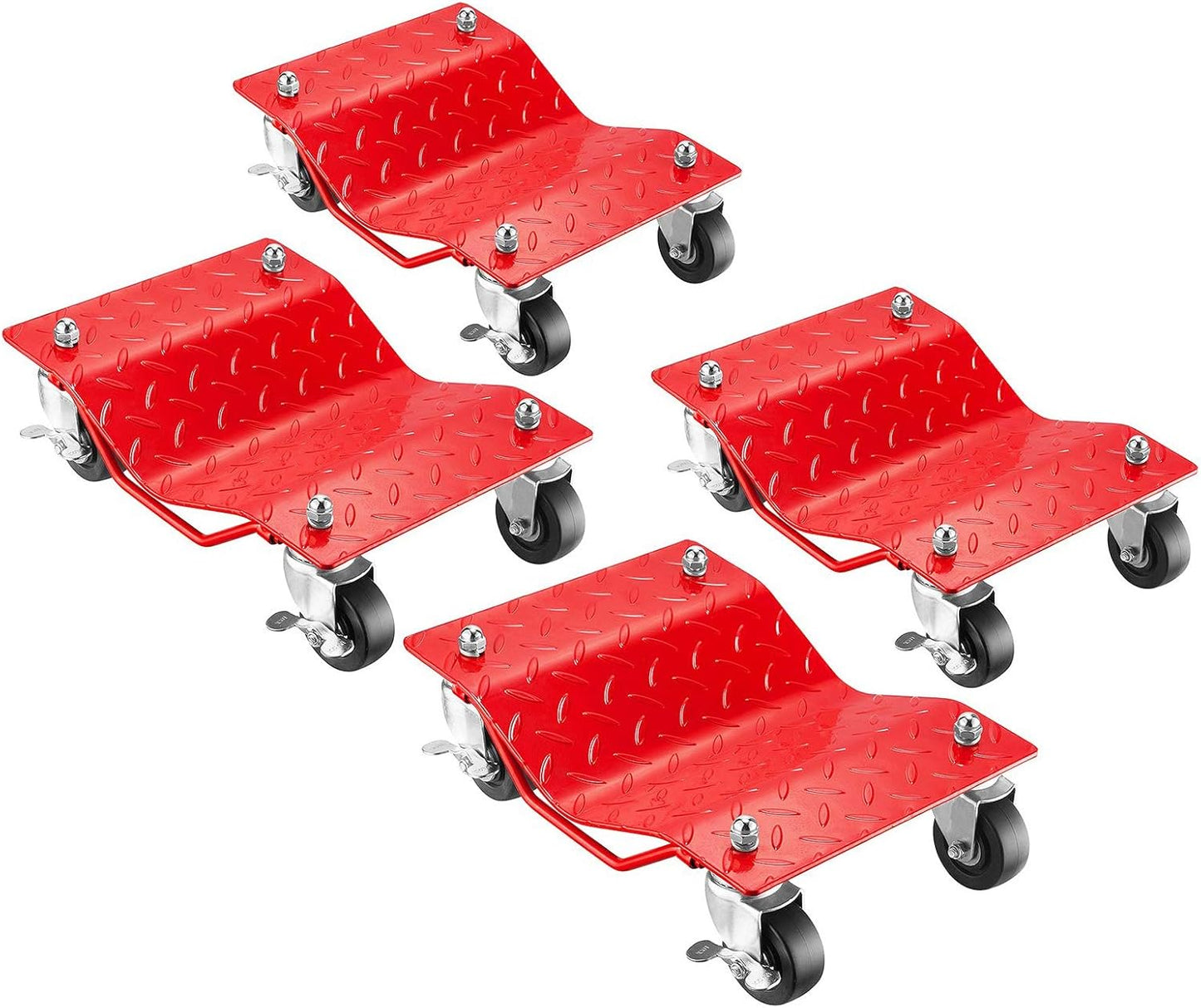 Car Wheel Dolly Set of 4 - 16x12” Heavy Duty Antiskid Car Dolly Tire Skates with 6000lb Capacity - 360 Degree Rotatable Wheel Dollies for Cars, Trucks, Trailers, Motorcycles or Boats