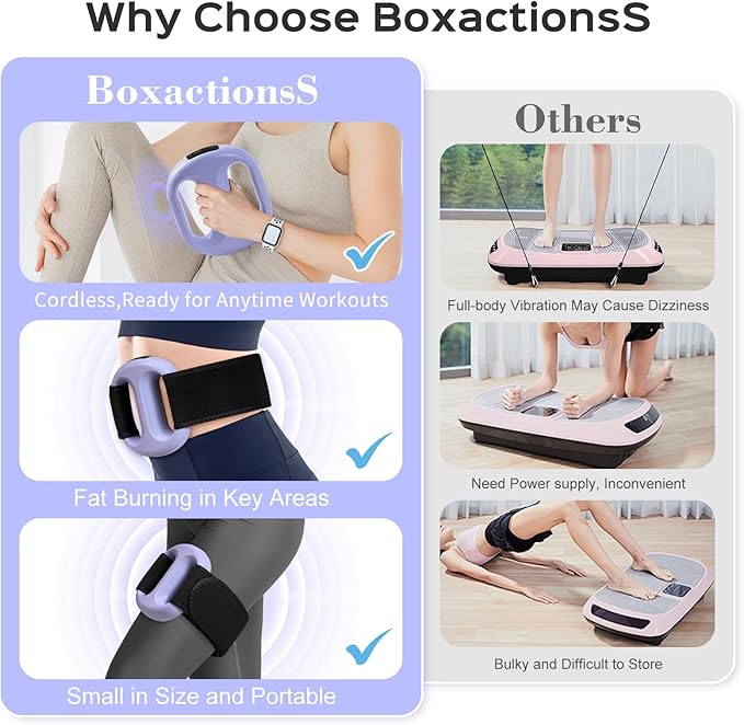 Small Lightweight Vibration Plate Portable,Handheld Lymphatic Drainage Massager,Exercise Shaker Machine for Weight Loss,Cordless and Mini，8-Level Adjustable, Purple