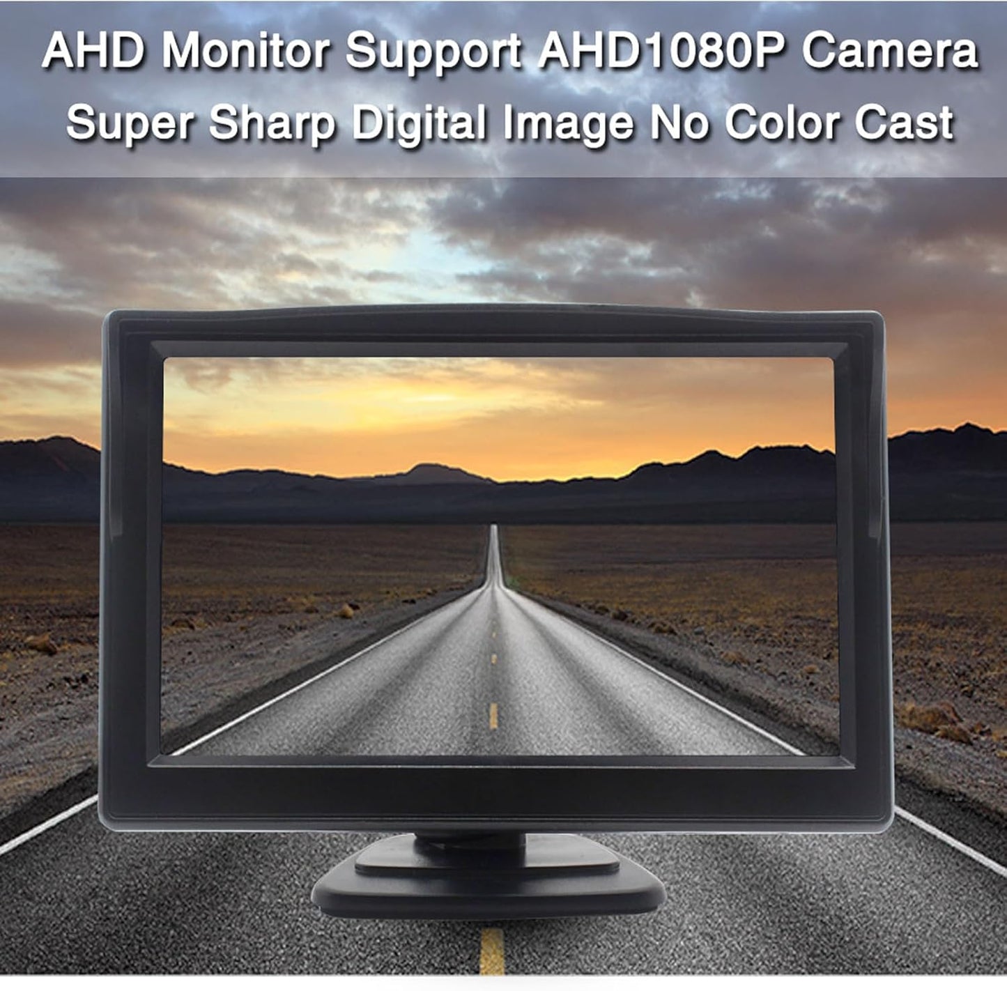 Wired Backup Camera for Truck 5 '' AHD 1080P Front Rear View Monitor KIT 2K IP67 Waterproof Night Vision Reverse Camera for CAR, License Plate Back UP Reverse Camera for 12V Cars Sedan Truck Van SUV