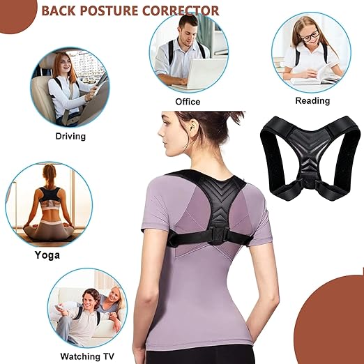 Posture Corrector for Women, Back Straightener for Men, Upper Back Support Brace, Adjustable Shoulder Corrector for Improving Back and Neck Posture Relief Pain