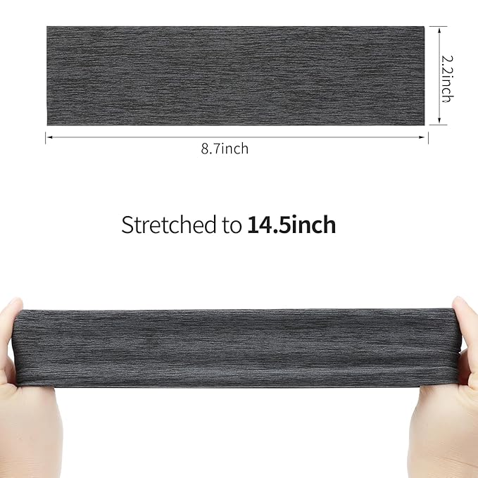 8 Pack Sport Headbands for Women, Elastic Soft Fabric Non-Slip Hair Bands Hair Warp for Daily Workout Yoga Running Sports