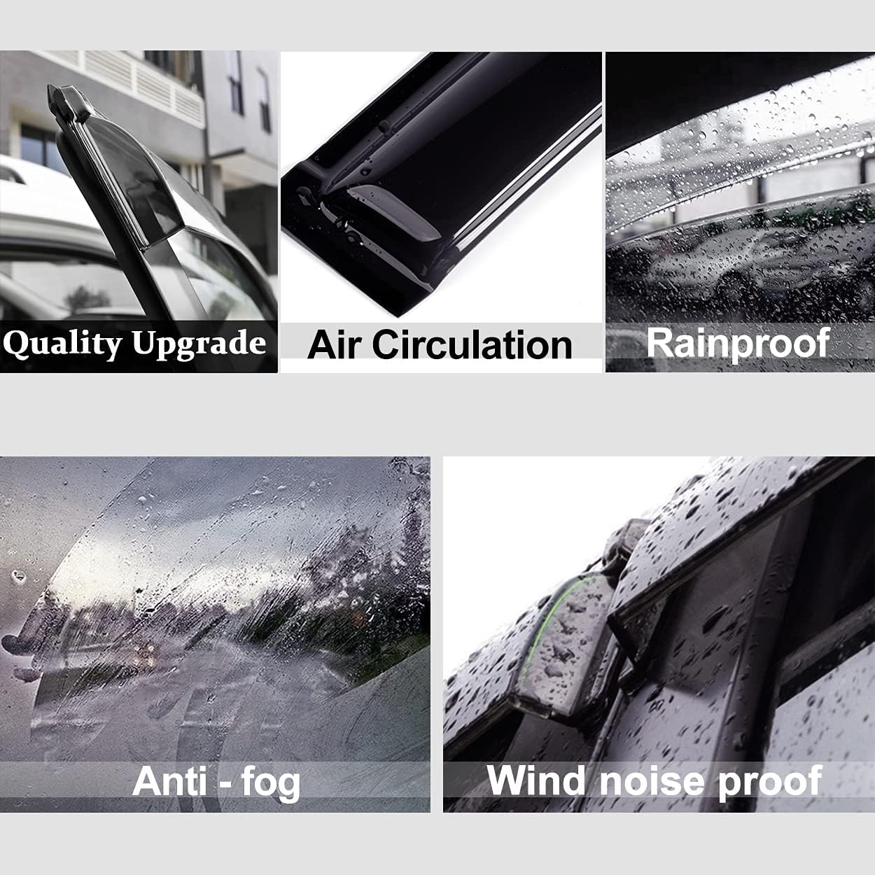 94248 Side Window Visor Wind Vent Deflector,4pcs Outside Mount Style Nice Sun Rain Guards Set fit for 2013-2019 Nissan Sentra Window Shade