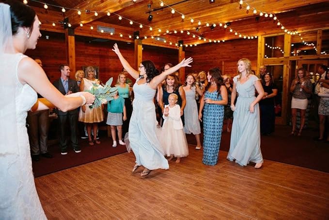 Big Floors 3X3DKMAPLEFLOOR Interlocking Lightweight Plastic Modular Dance Floor Kit (3' x 3'), Dark Maple, 21 Piece