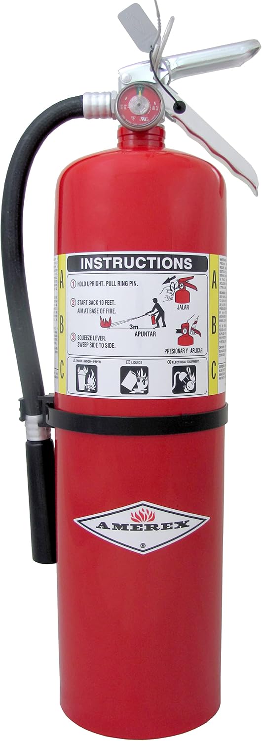 Amerex B456 ABC Dry Chemical Fire Extinguisher with Aluminum Valve, 10 lb