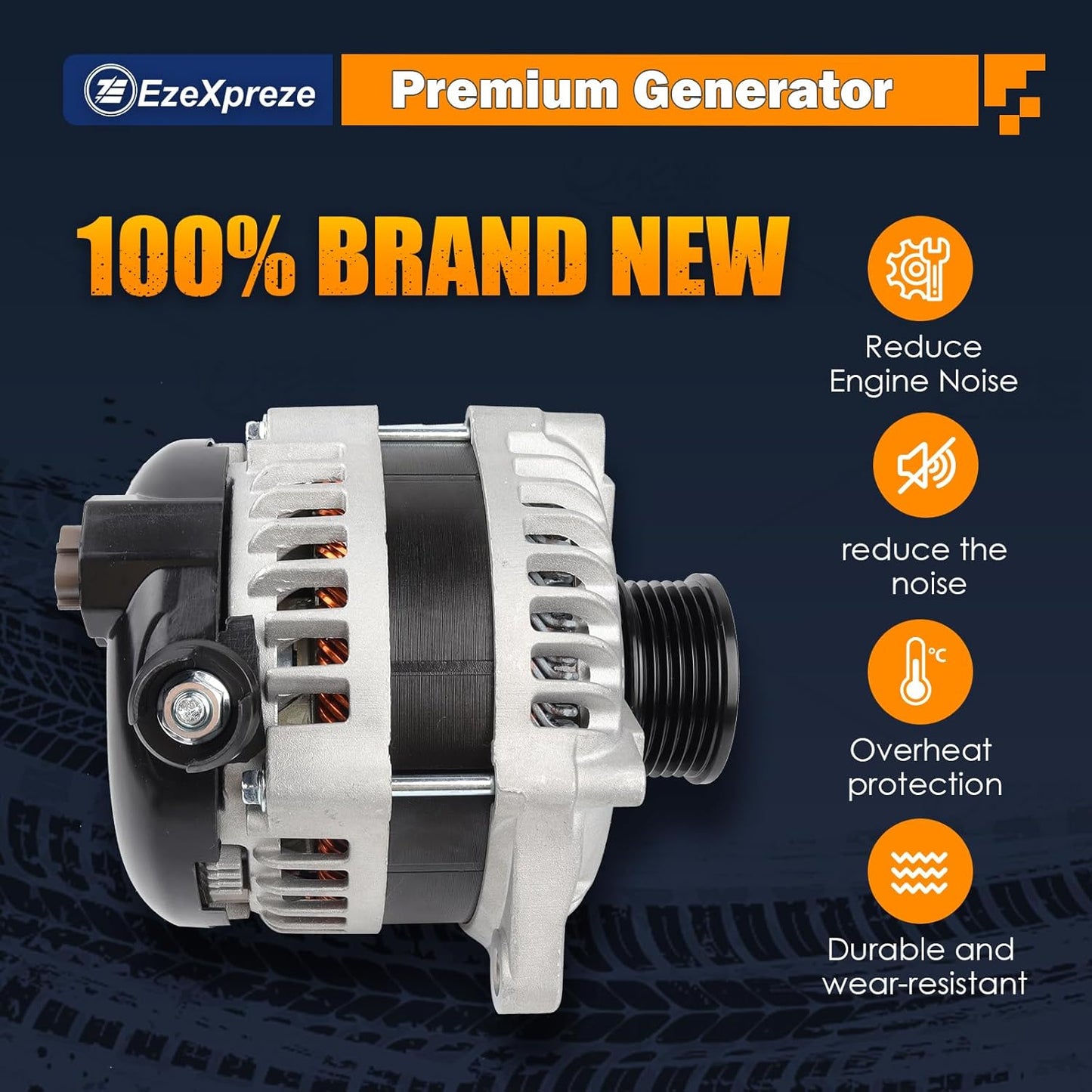 EzeXpreze Alternator Compatible With Ford Explorer 3.5L 2016-2019, F150 V6 3.5L 2013-2014, Lincoln MKT 2.0L 2014-2016, MKT 3.5L 3.7L 2013-2019, 225A Replaces 104210-6601,11629N,DG1T-10300-EB