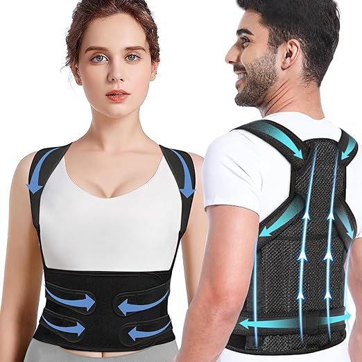 Posture Corrector for Women and Men,Adjustable Full Back Brace and Shoulder Straightener,for Back Pain Relief,Hunchback Correction,Scoliosis,Thoracic Spine,Posture Trainer