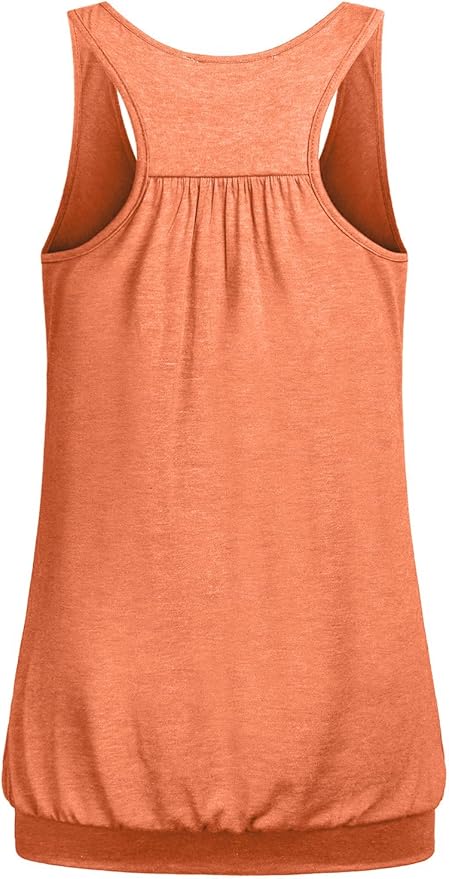 Miusey Womens Sleeveless Round Neck Loose Fit Racerback Yoga Tank Top
