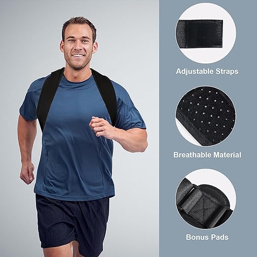 Posture Corrector for Women & Men, Adjustable & Breathable Upper Back Brace， Back Straightener Posture Corrector Support straightener, Providing Pain Relief from Lumbar