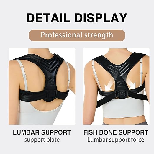 YUNYILAN Posture Corrector for Women and Men - Adjustable Shoulder Back Brace - Upper Back Pain Relief, Improve Posture Correct Hunchback Slouching Kyphosis Invisible Under Clothes