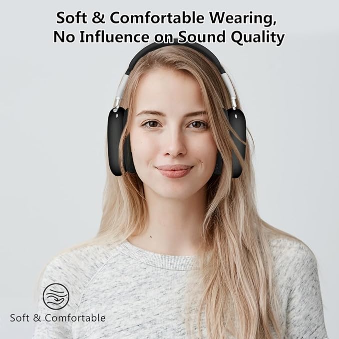 for AirPods Max Case/Ear Pad Cover/Headband Cover/Silicone Ear Cups - Black