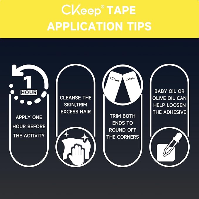 CKeep Uncut Kinesiology Tape(2 Rolls), Original Cotton Elastic Premium Athletic Tape,Latex Free Hypoallergenic, 2inch x 16ft, Yellow