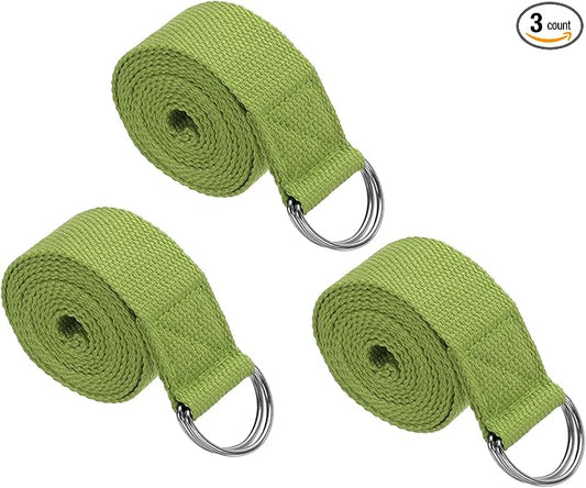 PATIKIL Yoga Strap for Stretching Cotton Yoga Belt with Adjustable Metal D-Ring Buckle Stretch Band for Fitness Pilates