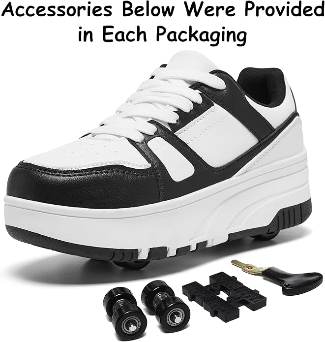 Roller Skate Shoes for Kids Girls Boys Detachable Wheeled Fashion Sneakers