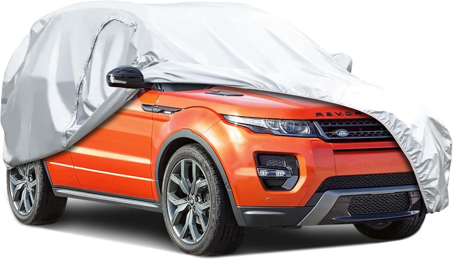 7-Layer SUV Car Cover Compatible with Jeep Grand Cherokee 2010-2024/BMW X5 2007-2024,Snowproof Outdoor Car Cover for Automobile All Weather with Door Zipper & Inner Cotton