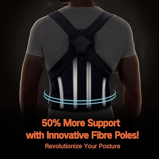 Posture Corrector for Men & Women – Adjustable Full Back Brace for Upper & Lower Back Support, Spine Alignment & Pain Relief - Large