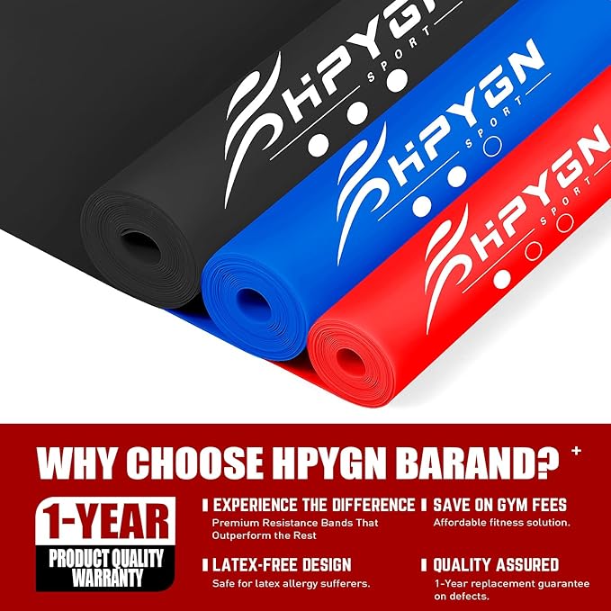 Resistance Bands, Exercise Bands, Physical Therapy Bands for Strength Training, Yoga, Pilates, Stretch Elastic Band with Different Strengths, Workout Bands for Home Gym